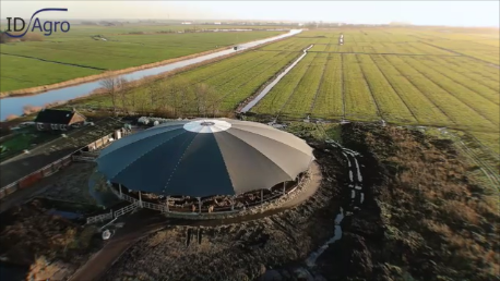 120 melkkoeien in een Roundhouse op eiland